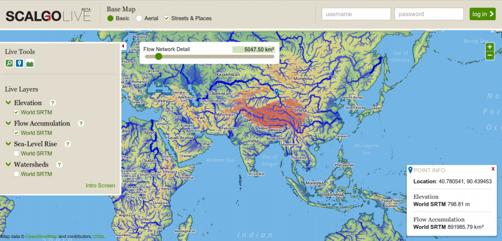 interaktive Karte zum globalen Wassernetz - Digital Geography